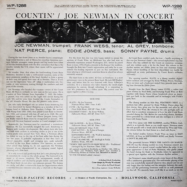 Joe Newman : Joe Newman In Concert: Countin' (LP, Album)