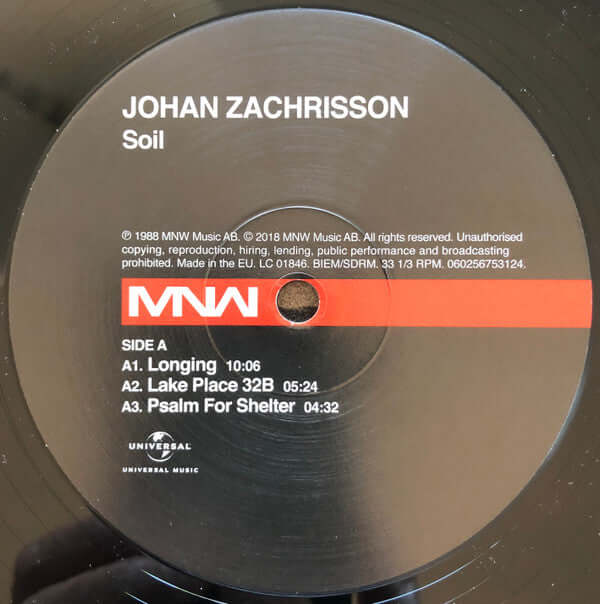 Johan Zachrisson : Soil (LP, RP, 30t)