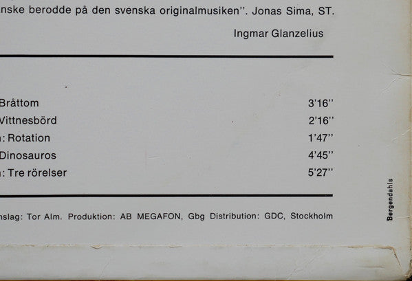 Jan Johansson / Georg Riedel : Rörelser (LP, Album)