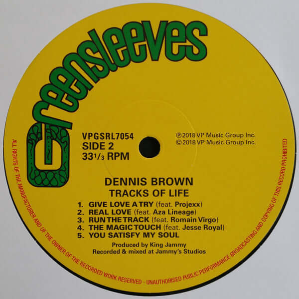King Jammy Presents Dennis Brown : Tracks Of Life (LP, Album + 7")