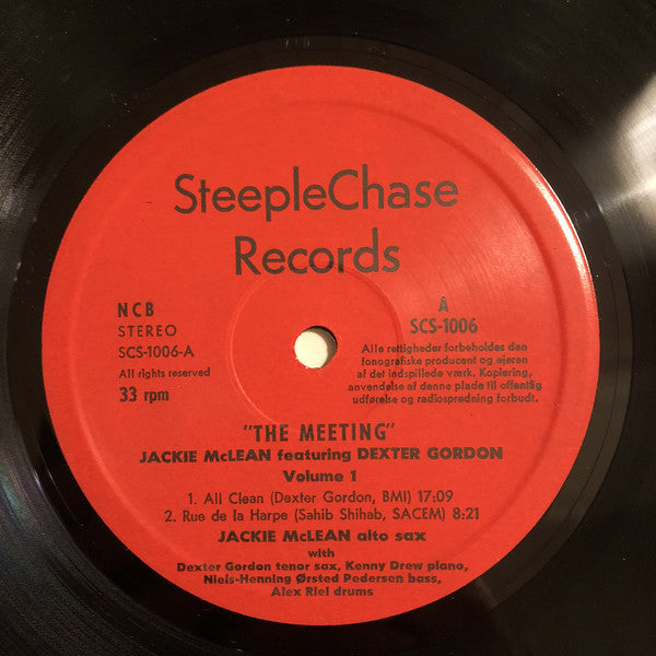 Jackie McLean Featuring Dexter Gordon : The Meeting Vol. 1 (LP, Album)