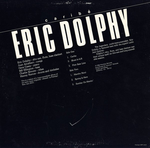 Eric Dolphy With The Latin Jazz Quintet* : Caribé (LP, Album, RE)