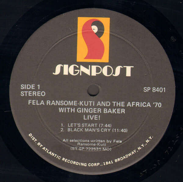 Fela Kuti And Africa 70 With Ginger Baker : Live! (LP, Album, Mon)