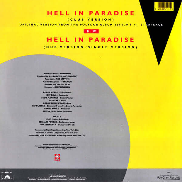 Yoko Ono : Hell In Paradise (12")