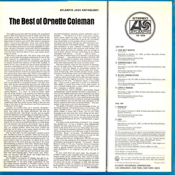 Ornette Coleman : The Best Of Ornette Coleman (LP, Comp, Pre)