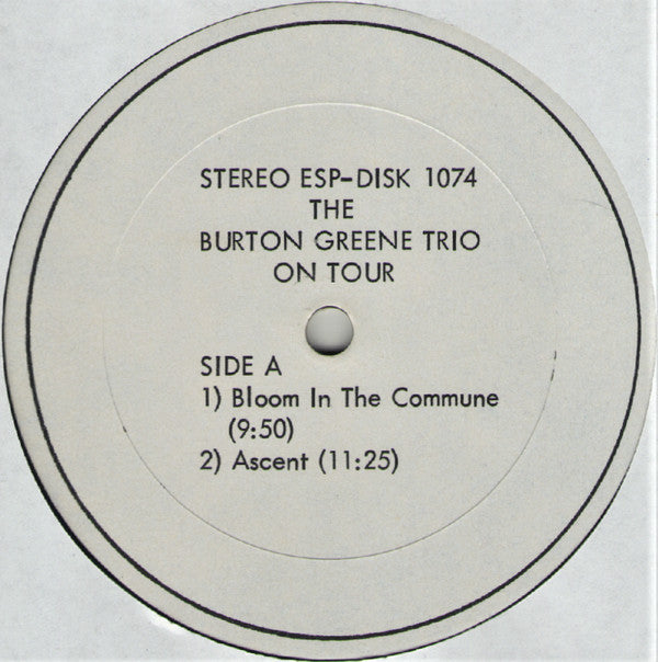 The Burton Greene Trio : On Tour (LP, Album)