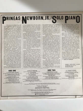 Phineas Newborn Jr. : Solo Piano (LP, Album, MO)