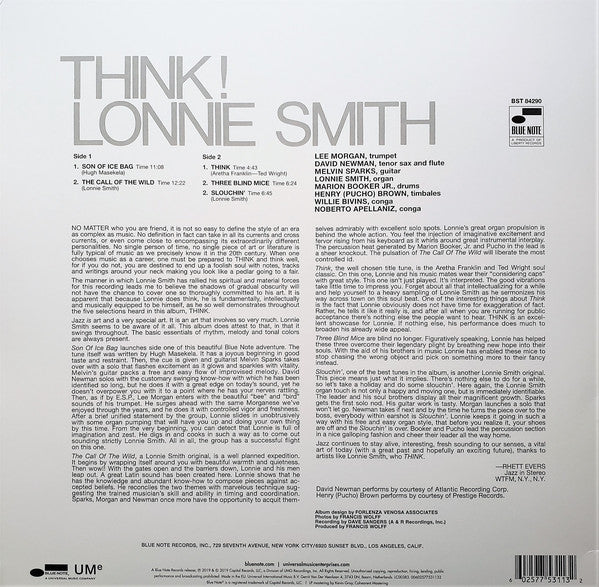 Lonnie Smith : Think! (LP, Album, RE, 180)