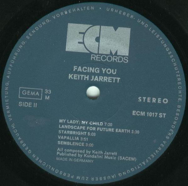 Keith Jarrett : Facing You (LP, Album)