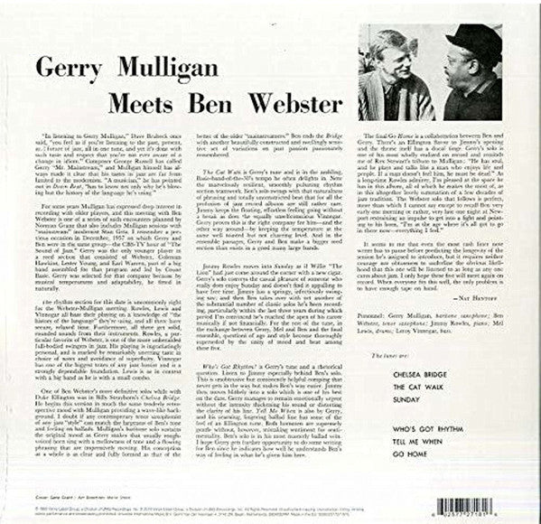 Gerry Mulligan, Ben Webster ~ Gerry Mulligan Meets Ben Webster (Vinyl) - Djungel & Jazz