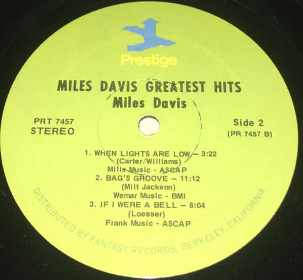 Miles Davis : Greatest Hits (LP, Comp, RM, Gre)