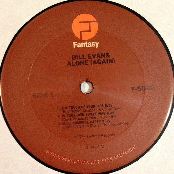 Bill Evans : Alone (Again) (LP, Album)