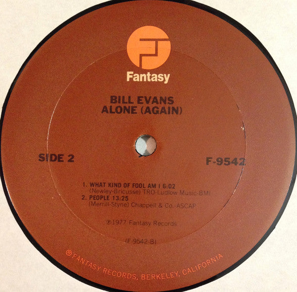 Bill Evans : Alone (Again) (LP, Album)