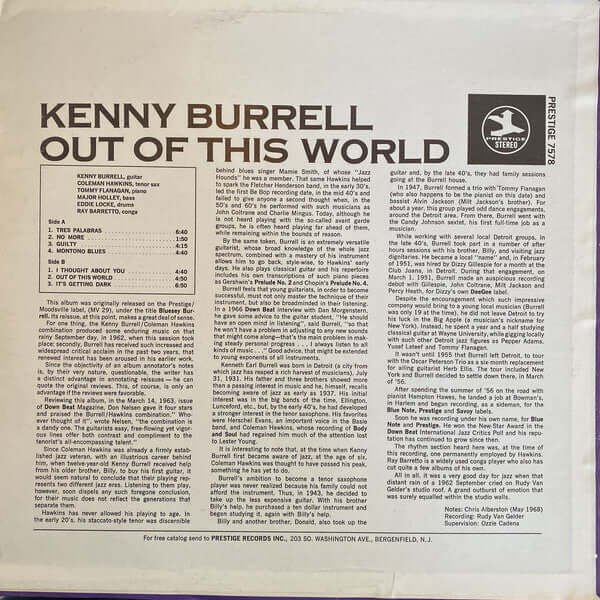 Kenny Burrell : Out Of This World (LP, Album, RE)