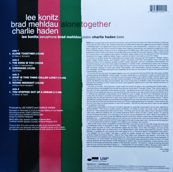 Lee Konitz & Brad Mehldau & Charlie Haden ~ Alone Together (Vinyl) - Djungel & Jazz