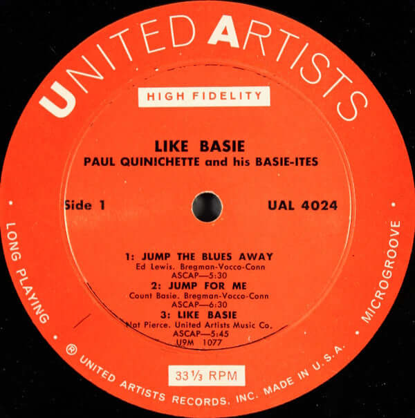 Paul Quinichette And His Swingtette : Like Basie! (LP, Album, Mono)