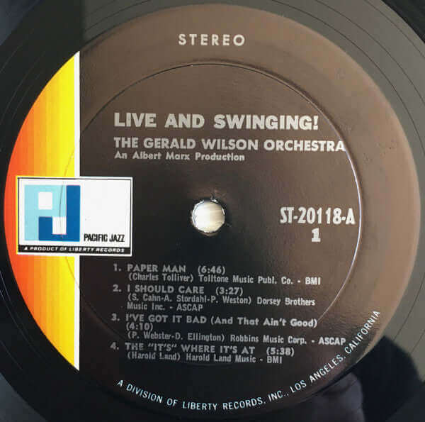 Gerald Wilson Orchestra : Live And Swinging (LP, Album, Gat)