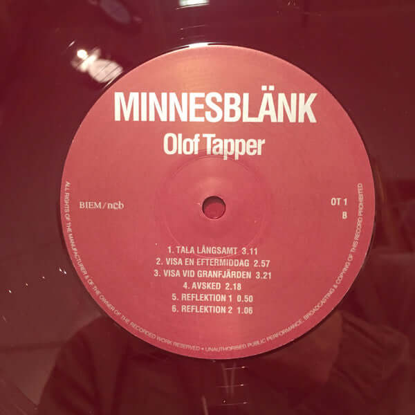 Olof Tapper : Minnesblänk (LP, Album)