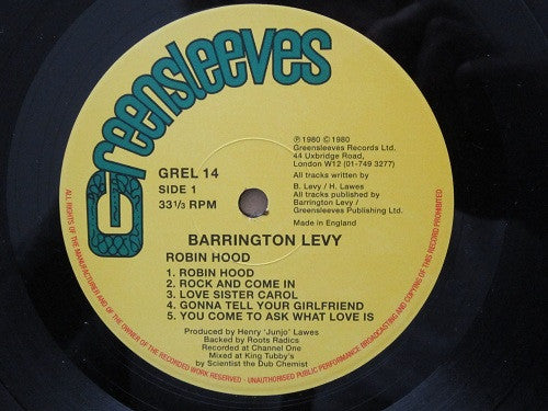 Barrington Levy : Robin Hood (LP, Album, RE)