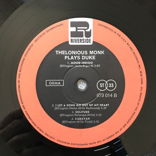 Thelonious Monk : Thelonious Monk Plays Duke (LP, Album, RE, RM)
