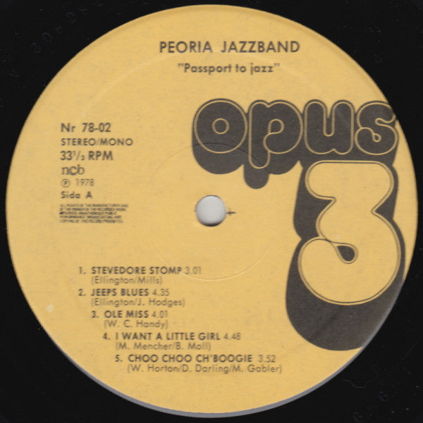 Peoria Jazzband : Passport To Jazz (LP, Album, Mono)