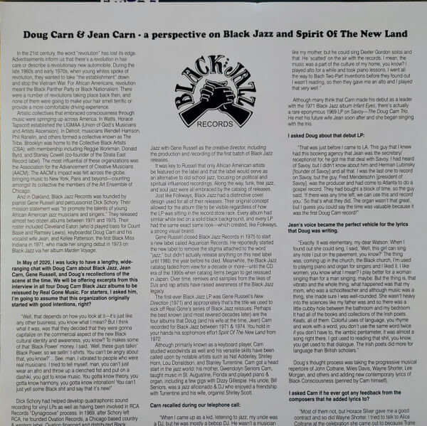 Doug Carn Featuring The Voice Of Jean Carn : Spirit Of The New Land (LP, Album, RE, Cle)