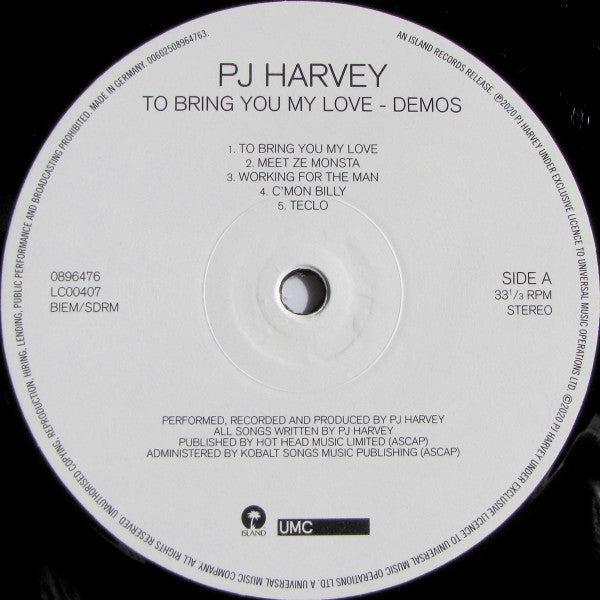 PJ Harvey : To Bring You My Love - Demos (LP, Album, 180)
