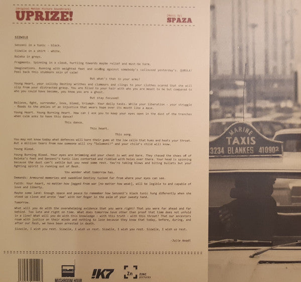 Spaza : Uprize! (Music From The Original Motion Picture) (LP, Album, Gat)