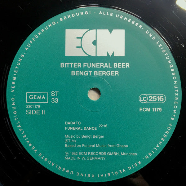 Vinylskiva Bengt Berger Bitter Funeral Beer