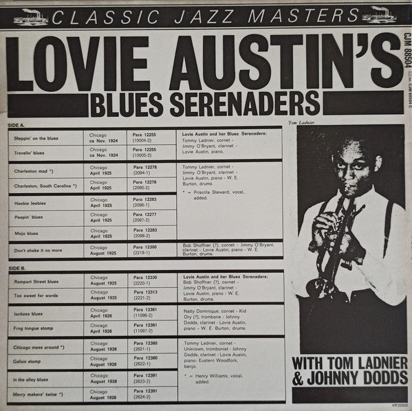 Lovie Austin's Blues Serenaders With Tommy Ladnier & Johnny Dodds : Lovie Austin's Blues Serenaders (LP, Comp, Gat)