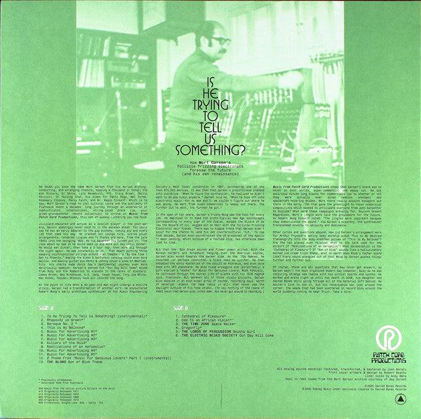 Mort Garson : Music From Patch Cord Productions (LP, Comp, Ltd, Pur)