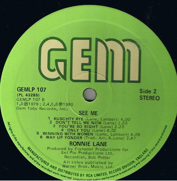 Ronnie Lane : See Me (LP, Album)