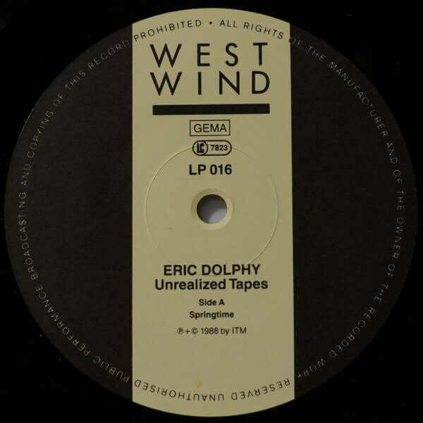 Eric Dolphy : Unrealized Tapes (LP, Album)
