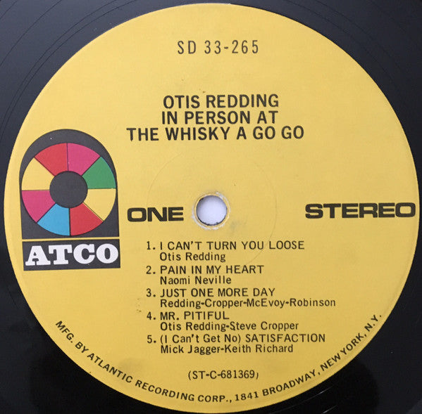 Otis Redding : In Person At The Whisky A Go Go (LP, Album, MGM)