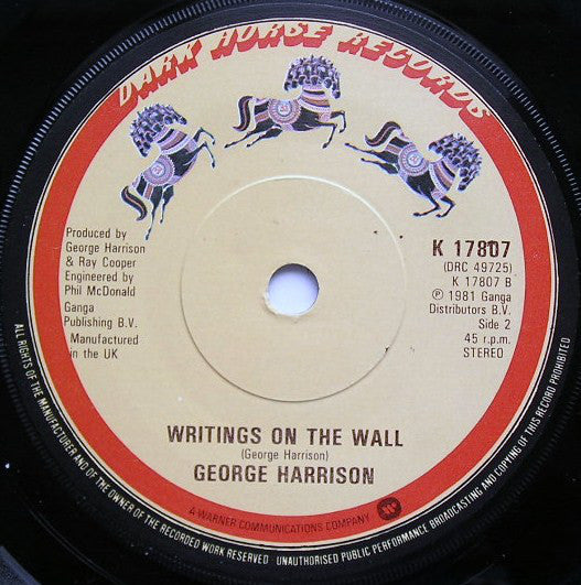 George Harrison : All Those Years Ago (7", Single)
