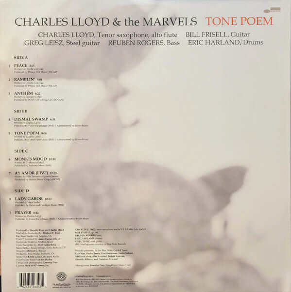 Charles Lloyd & The Marvels ~ Tone Poem (Vinyl) - Djungel & Jazz