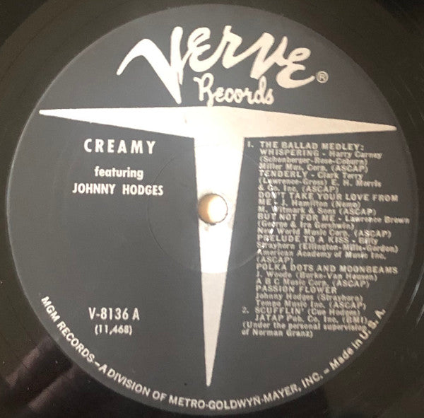 Johnny Hodges : Creamy (LP, Album, RE)