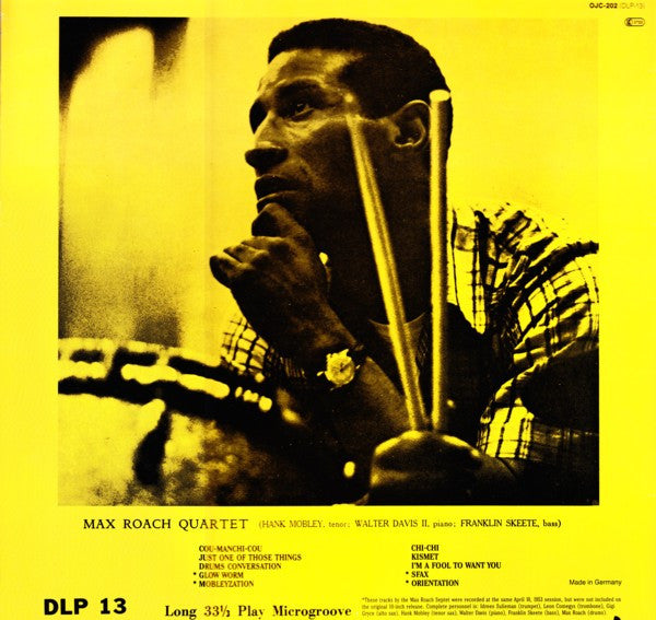 The Max Roach Quartet* Featuring Hank Mobley : The Max Roach Quartet Featuring Hank Mobley (LP, Album, RE)
