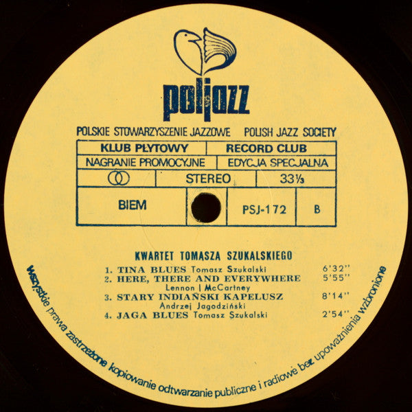 Tomasz Szukalski Quartet : Tina Blues (LP, Album)