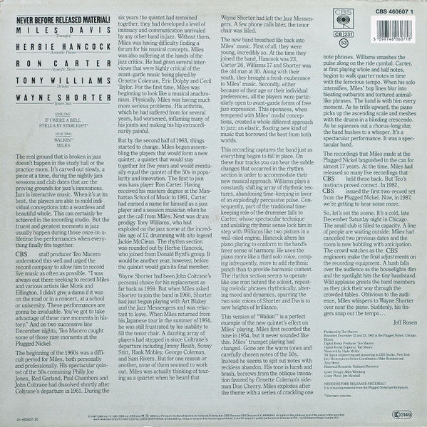 Miles Davis : Cookin' At The Plugged Nickel (LP, Album, RM)