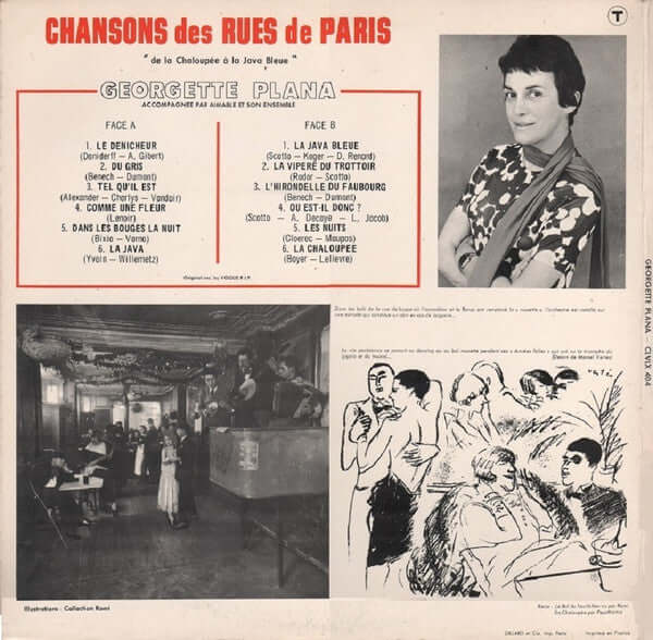 Georgette Plana : Chansons Des Rues De Paris (LP, Album, Gat)