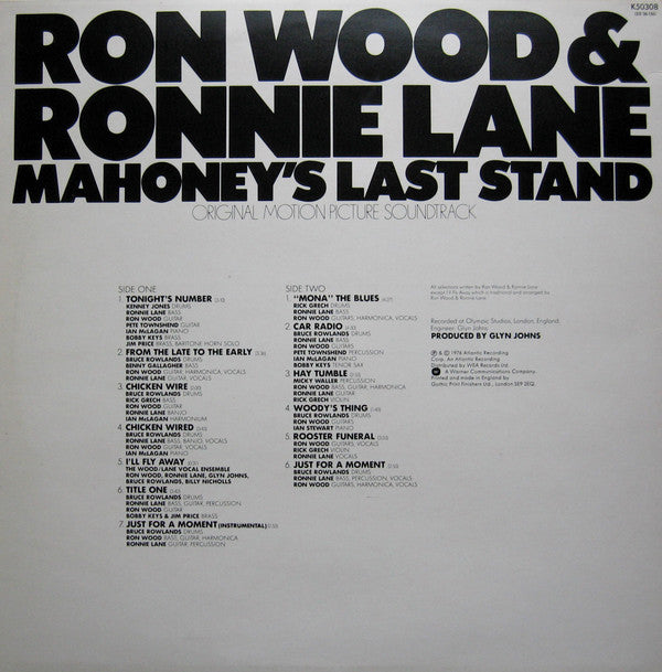 Ron Wood & Ronnie Lane : Mahoney's Last Stand (LP, Album)