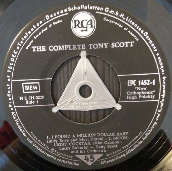 Tony Scott And His Orchestra : The Complete Tony Scott, Vol. I (7", EP)