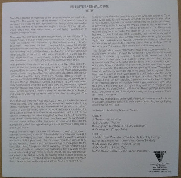 Hailu Mergia & The Walias Band* : Tezeta (LP, Album, RE)