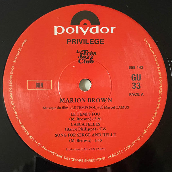 Marion Brown : Le Temps Fou (LP, Album, RE)