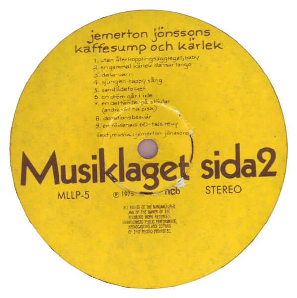 Jemerton Jönssons : Kaffesump Och Kärlek (LP)