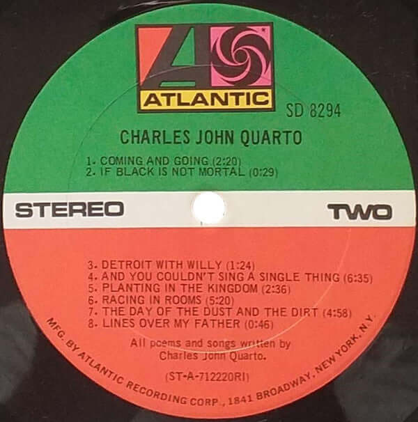 Charles John Quarto : Charles John Quarto (LP, Album, RI)