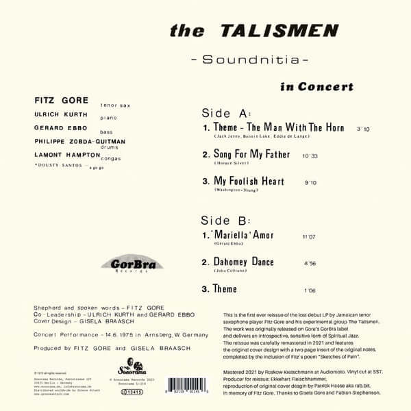Fitz Gore & The Talismen : Soundnitia (LP, Album, RE, RM)