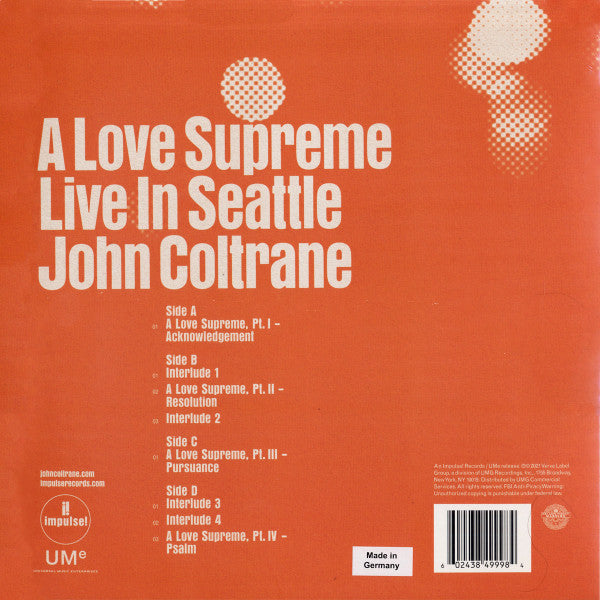 John Coltrane ~ A Love Supreme: Live In Seattle (Vinyl) - Djungel & Jazz