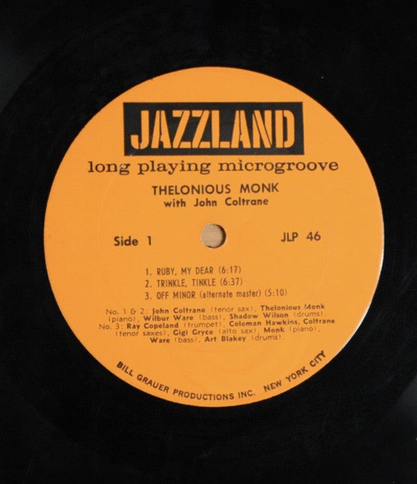 Thelonious Monk With John Coltrane : Thelonious Monk With John Coltrane (LP, Album, Mono)